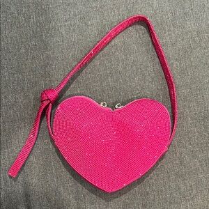Zara pink crystal heart handbag